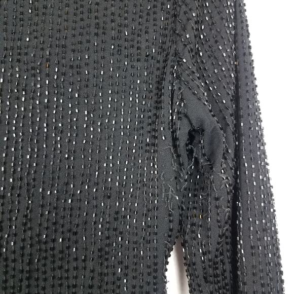 Ralph Ralph Lauren | Beaded Black Long Sleeve Top Sparkly - Picture 7 of 7
